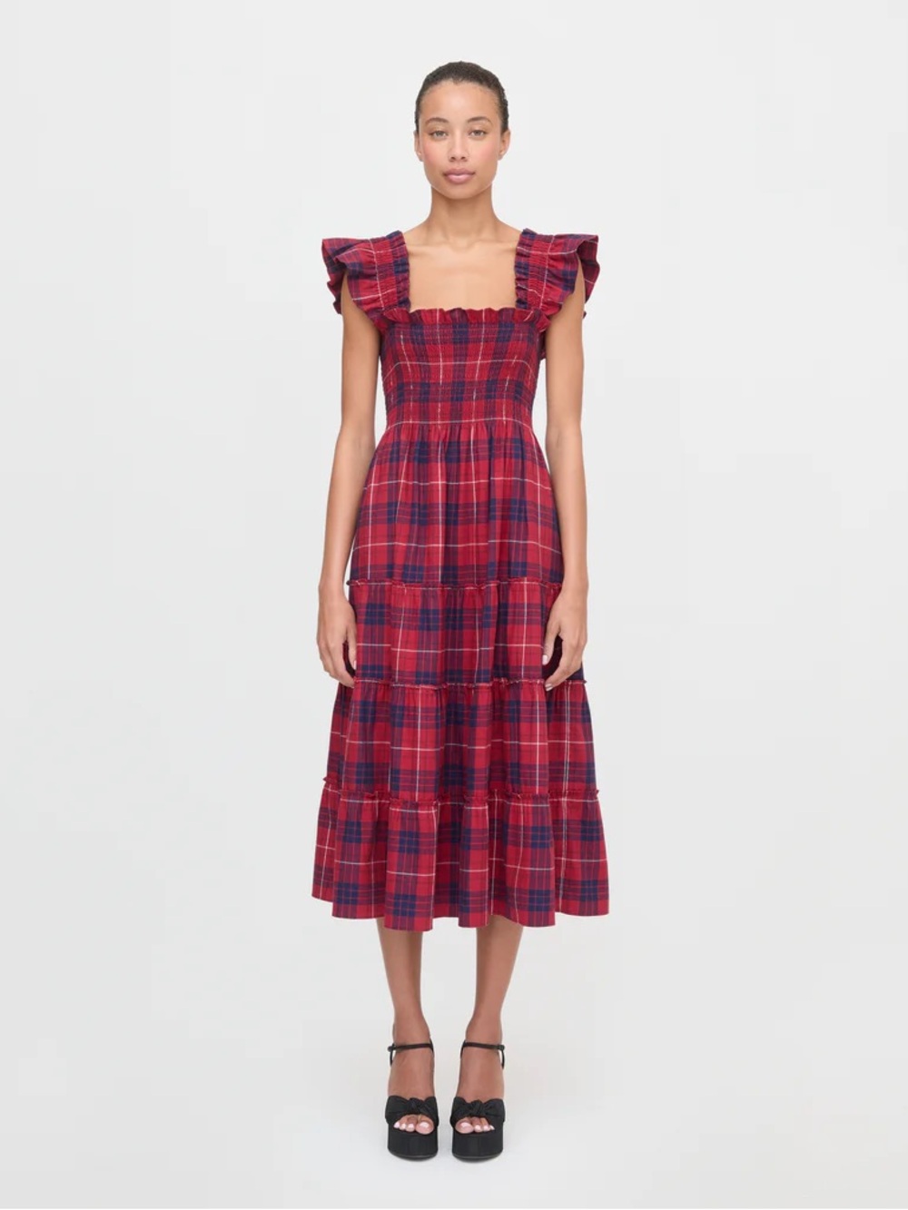 Hill House Ellie Nap Dress in Cherry Tartan